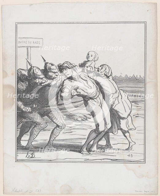 L'appel de leurs réserves, 1870.  Creator: Honore Daumier.