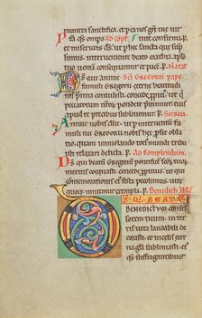 Decorated Initial D; Stammheim Missal, probably 1170s. Creator: Unknown.