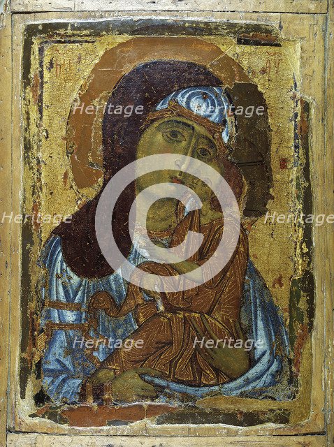The Virgin Eleusa, early 13th century. Creator: Russian icon.