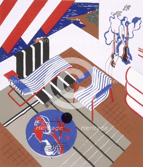 Outside terrace, c1920s.  Creator: Valentin Mink (20th Century).