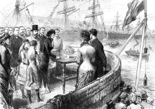 The Princess of Wales naming the new Alexandra Dock, Liverpool, 1881. Creator: Unknown.