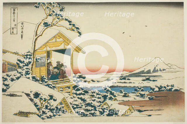 Snowy Morning from Koishikawa (Koishikawa yuki no ashita), from the series "Thirty..., c. 1830/33. Creator: Hokusai.