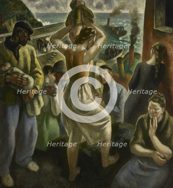 The Exodus. Triptych of War, central panel, 1937-1938. Creator: Arteta, Aurelio (1879-1940).