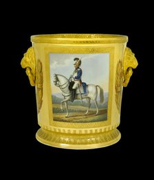 Wine cooler depicting a Dutch cuirassier, 1817-1819. Artist: Unknown.