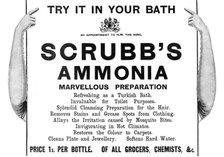 Try it in your bath: Scrubb's Ammonia - marvellous preparation, 1909. Creator: Unknown.