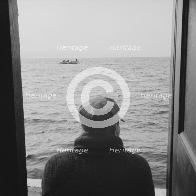 On board the fishing boat Alden, out of Gloucester, Massachusetts, 1943. Creator: Gordon Parks.