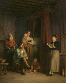 The Emigrant's Letter, 1868. Creator: Howard Helmick.