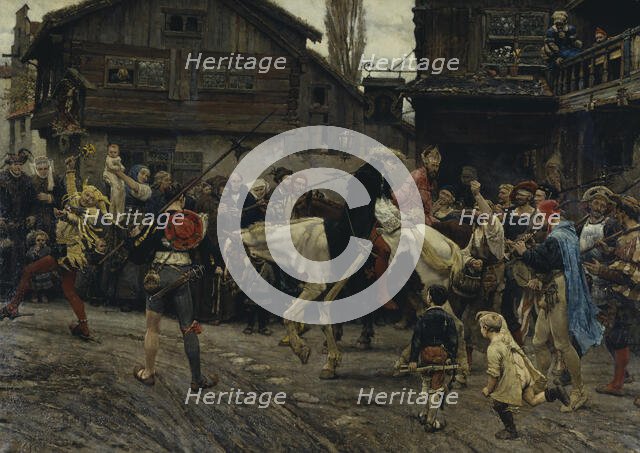 Peder Sunnanväder's and Mäster Knut's Ignominious Entry into Sthlm 1526, 1879. Creator: Carl Gustaf Hellqvist.