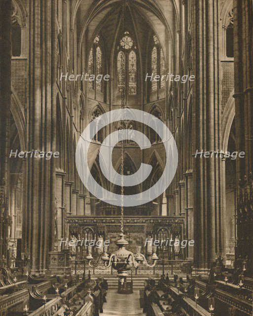 'The High Altar and Reredos Beyond The Choir of Westminster Abbey', c1935. Creator: Francis Frith & Co.