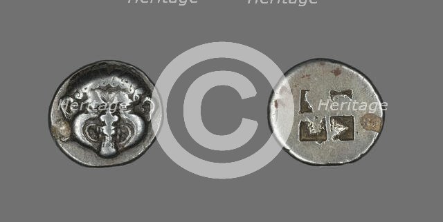 Drachm (Coin) Depicting a Gorgon, early 5th century BCE. Creator: Unknown.