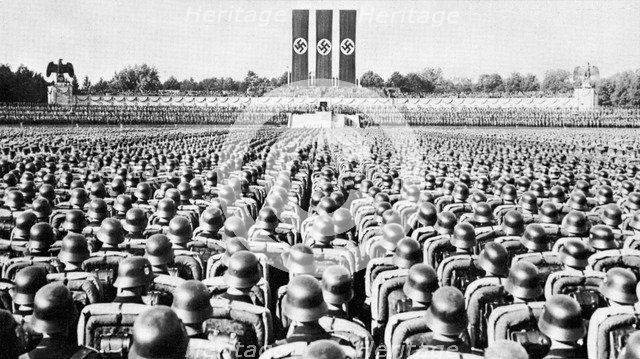 SS Guard on Parade at a Nazi Party rally in Nurmberg, late 1930s. Artist: Unknown