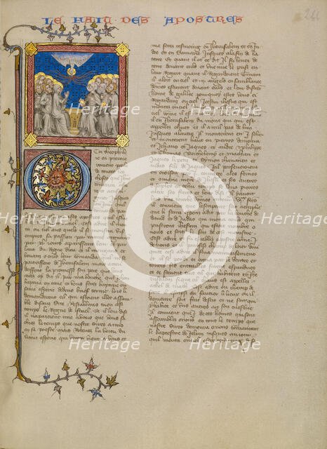 Pentecost, about 1360-1370. Creator: Master of Jean de Mandeville.