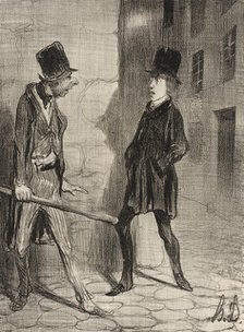 Quelle heure est-il s'il vous plait?, 1839. Creator: Honore Daumier.