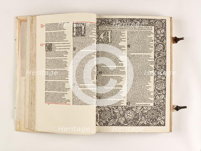 The Kelmscott Chaucer - The Works of Geoffrey Chaucer Now Newly Imprinted, 1896. Creator: Sir Edward Coley Burne-Jones.