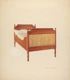Zoar "Sleigh" Bed, c. 1938. Creator: Fritz Boehmer.