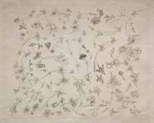 Flower designs for plates and borders (no. 14), 1872. Creator: Félix Bracquemond (French, 1833-1914).