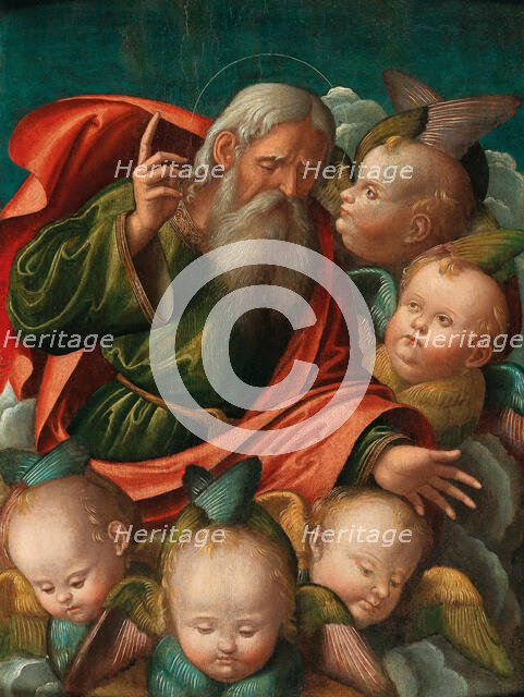 God the Father, surrounded by angels, 1510s. Creator: Carrari, Baldassarre, the Younger (c. 1460-1516).