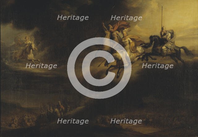 Valkyries Riding into Battle, mid-19th century. Creator: Johan Gustaf Sandberg.