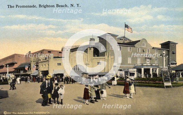 The Promenade, Brighton Beach, New York, 1916. Artist: Unknown