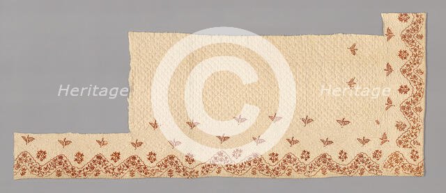 Fragments from a Bedcover made of Petticoat Borders, France, Late 18th century. Creator: Unknown.