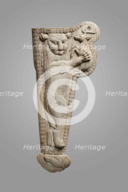 Sheath for an akinakes with a lion grasping a deer, 5th-4th century BC. Creator: Central Asian Art.