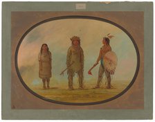 Athapasca Chief, His Wife, and a Warrior, 1855/1869. Creator: George Catlin.