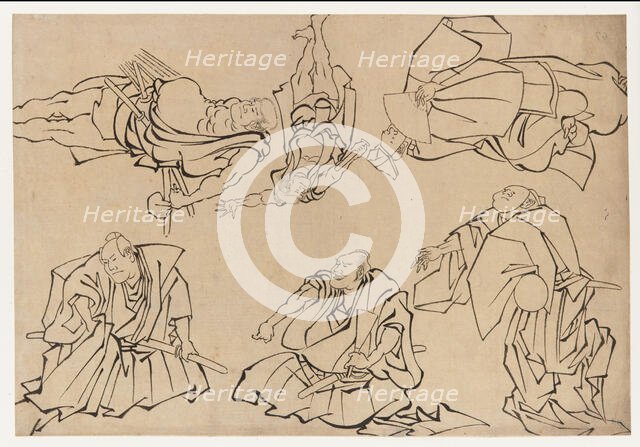 Kabuki actors, late 18th-early 19th century. Creator: Hokusai.