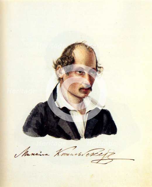 Portrait of Decembrist Mikhail Kuechelbecker (1798-1859), 1831. Artist: Bestuzhev, Nikolai Alexandrovich (1791-1855)