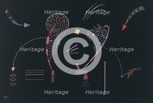 Deux Côtes, 1938. Creator: Kandinsky, Wassily Vasilyevich (1866-1944).