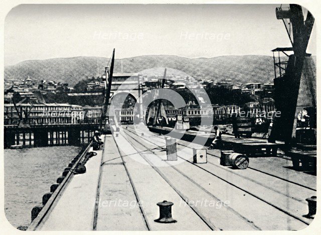 'Customs' Pier, Valparaiso', 1911. Artist: Unknown.
