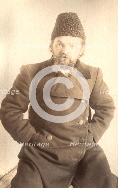 Portrait of a Convict in a Fur Hat, 1906-1911. Creator: Isaiah Aronovich Shinkman.