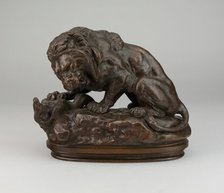 Lion Fighting a Serpent, 1847/55. Creator: Antoine-Louis Barye.