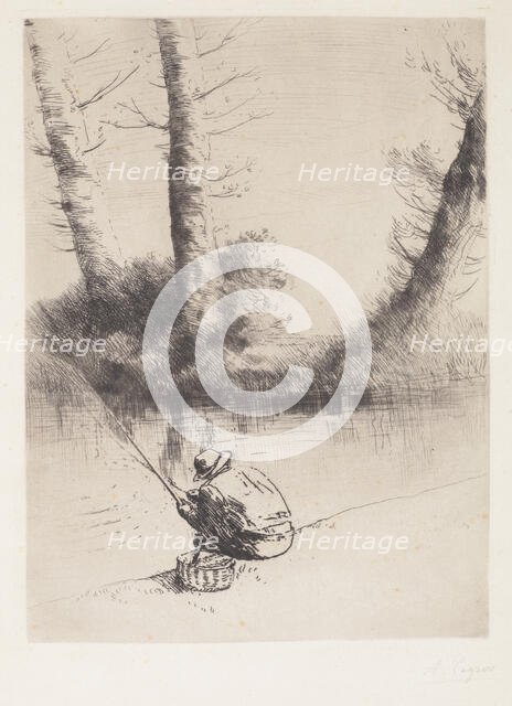 Angler (Le pêcheur à la ligne), 1877-1878. Creator: Alphonse Legros.