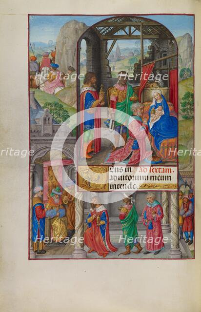 The Adoration of the Magi; Spinola Hours, about 1510-1520. Creator: Master of James IV of Scotland.