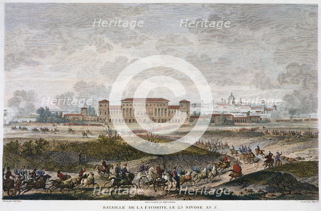 The Battle of La Favorite, Italy, 25 Nivose, Year 5 (January 1797). Artist: Jean Duplessis-Bertaux