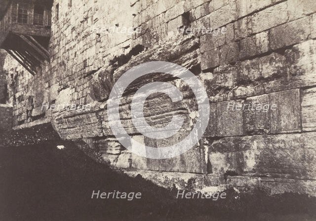 Jérusalem, Enceinte du Temple, Arche du Pont Salomonien qui reliait Moria à Sion, 1854. Creator: Auguste Salzmann.