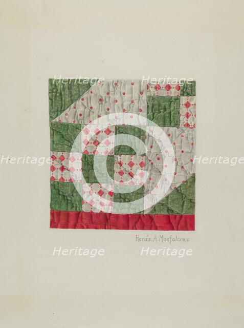 Calico Quilt (Patchwork), c. 1942. Creator: Renee A. Monfalcone.
