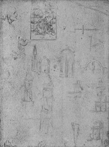 'Studies of Architecture and of a Virgin Adoring the Infant Christ', c1480 (1945). Artist: Leonardo da Vinci.