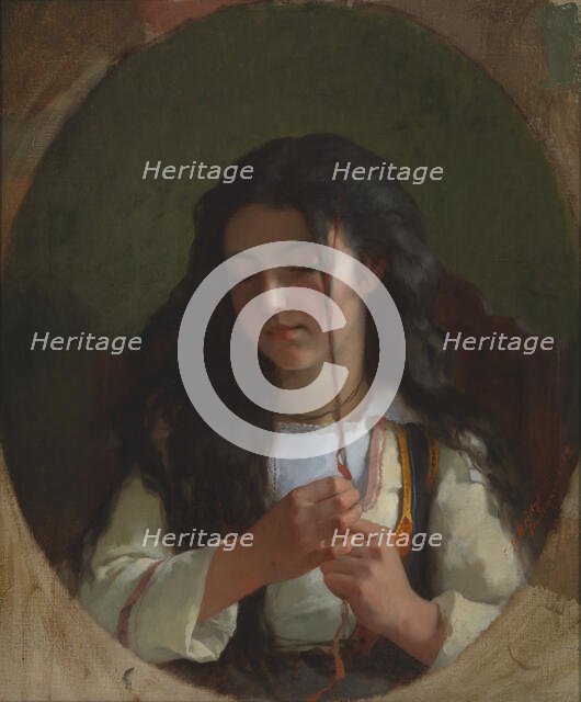 Study of a Young Girl, Pont Aven, 1869. Creator: Frederick Arthur Bridgman.