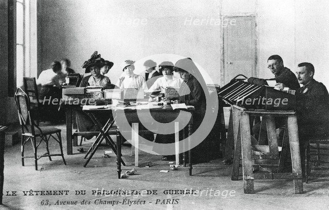 'The clothing of the prisoner of war', Champs-Élysées, Paris, World War I, 1914-1918. Artist: Unknown