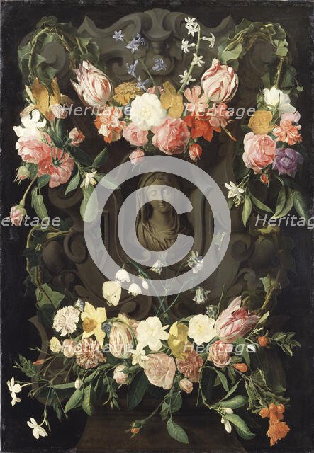 Flower around a Cartouche with an Image of the Virgin. Creators: Daniel Seghers, Erasmus Quellinus.
