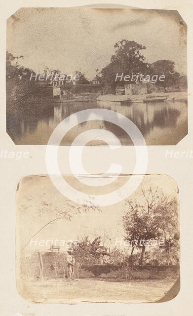 Tank at Umballa; The garden at Umballa, 1850s. Creator: Unknown.