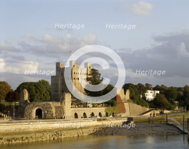Rochester Castle, Kent, from across the River Medway, c2000s(?). Artist: Historic England Staff Photographer.