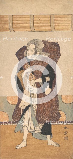 The Fifth Ichikawa Danjuro as an Old Man with Long Gray Hair, ca. 1773. Creator: Shunsho.