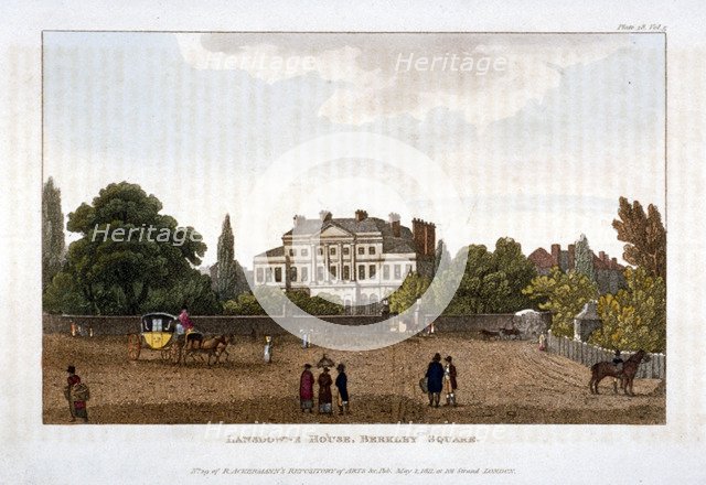 Lansdowne House in Berkeley Square, Mayfair, London, 1811.                                        Artist: Anon