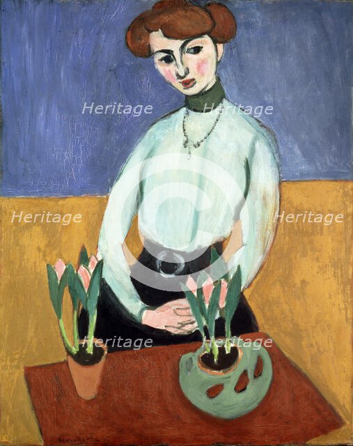 'Girl with Tulips (Jeanne Vaderin)', 1910. Creator: Henri Matisse.