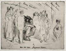 Twelve Etchings from Nature: Title Page - Delauney Sketching, 1858. Creator: James McNeill Whistler (American, 1834-1903).