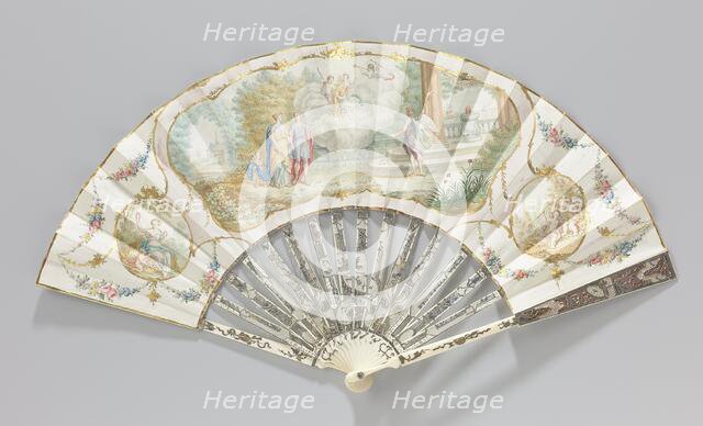 Folding paper fan with wedding scene, c.1765-c.1780.  Creator: Anon.