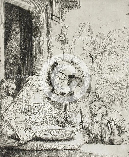Abraham Entertaining the Angels, 1656. Creator: Rembrandt Harmensz van Rijn.