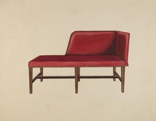 Settee or Chaise Lounge, c. 1939. Creator: Lillian Causey.